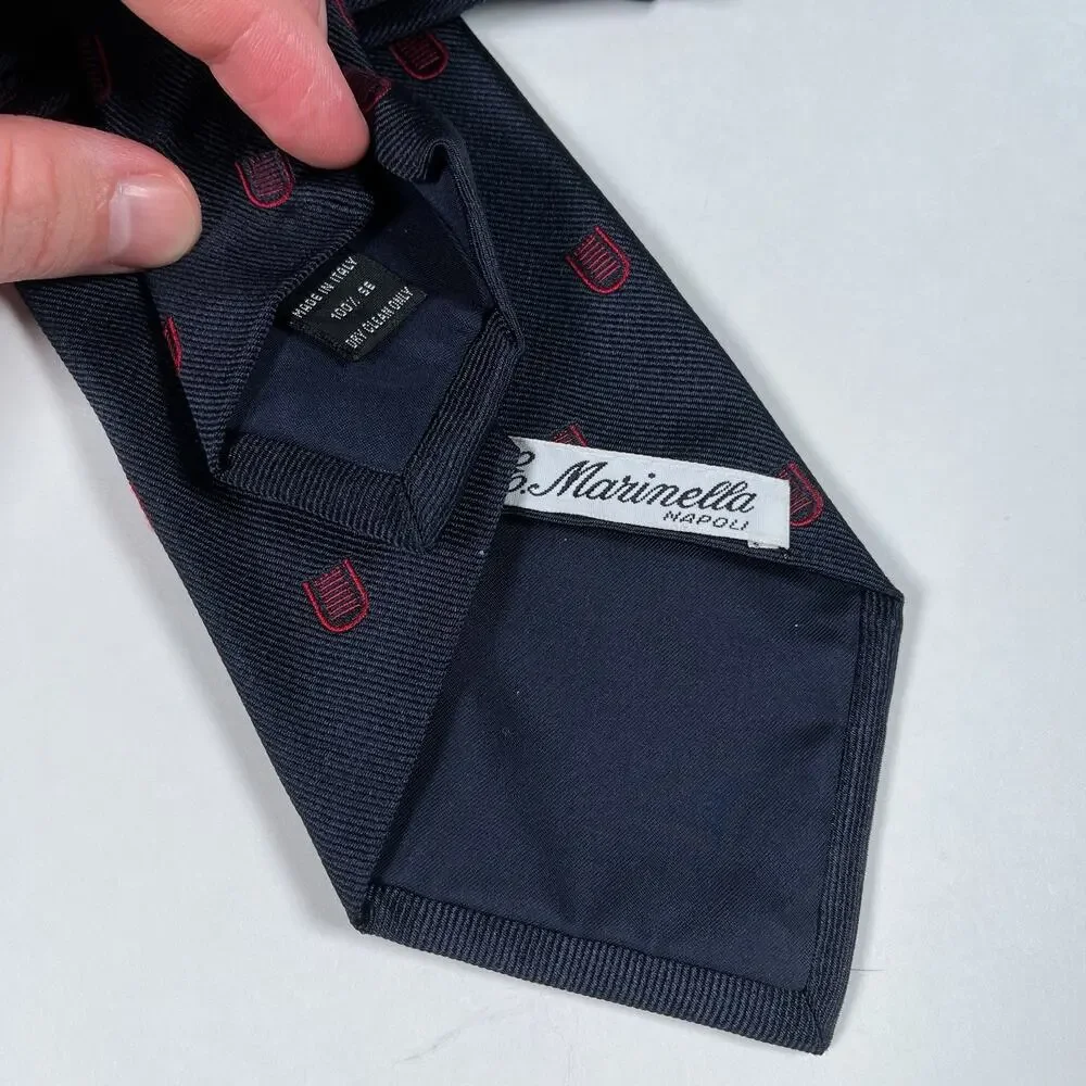 E. Marinella Necktie University of Rome Tor Vergata Crest Tie Silk Made in Italy